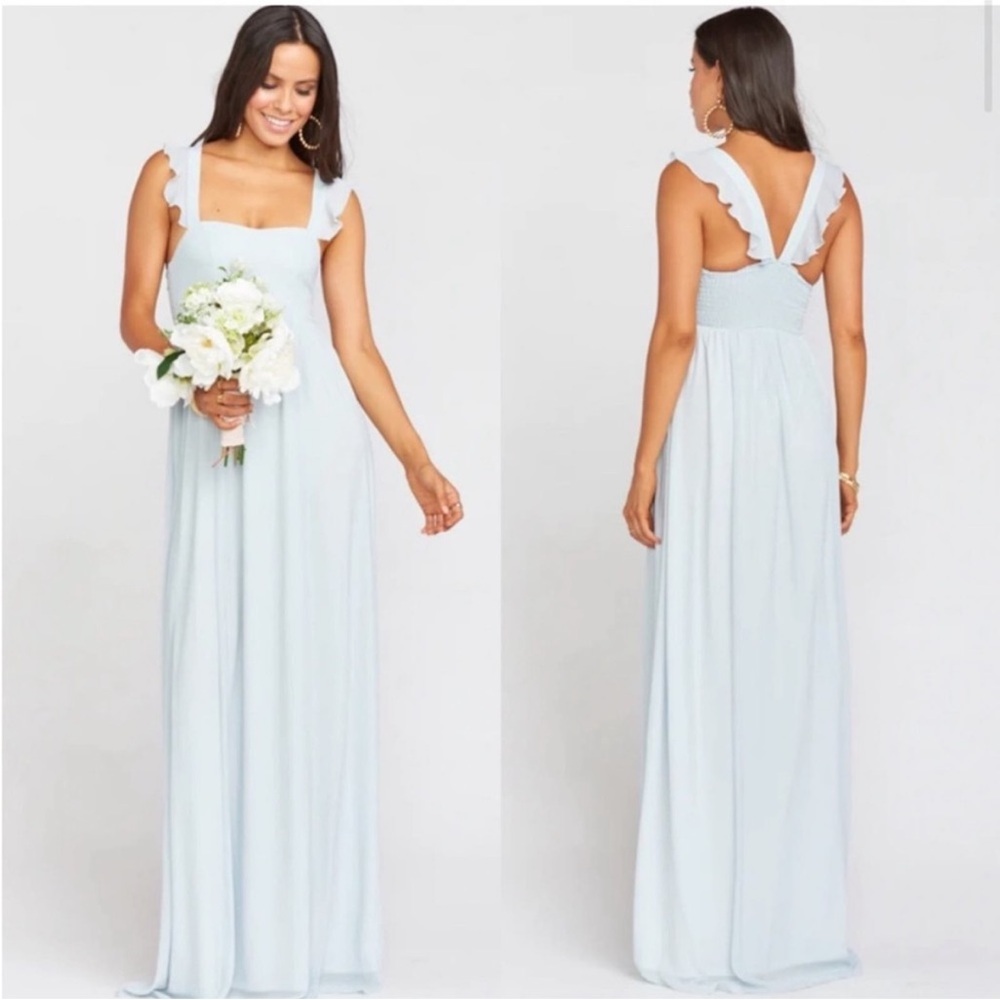 Elegant Light Blue Maxi Dress